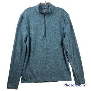 Lululemon Men's Blue 1/4 Zip Hooded Athletic Pullover Size Medium